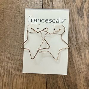 Rose gold star hoop earrings